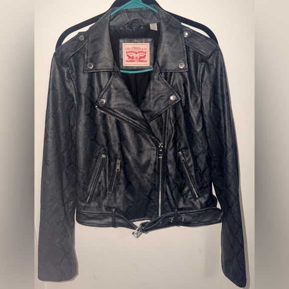 🚨Levi's Women's Textured Black Leather Jacket - Picture 4 of 11